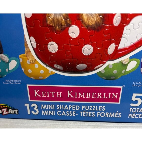 13 Mini Puzzles Dogs in Teacups Keith Kimberlin 500 Pieces Total Cra-ZArt NEW - Picture 2 of 6